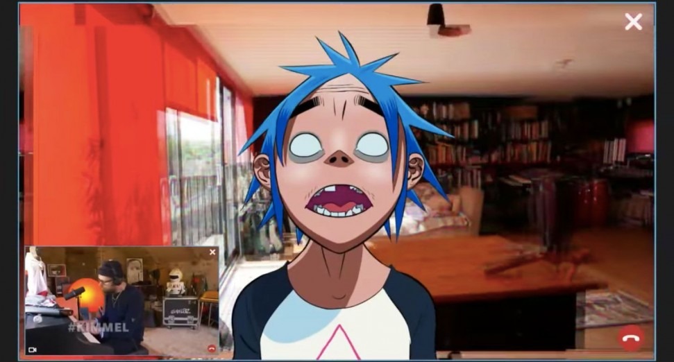 Gorillaz 2-D performs “duet” with Damon Albarn on Jimmy Kimmel Live!: watch