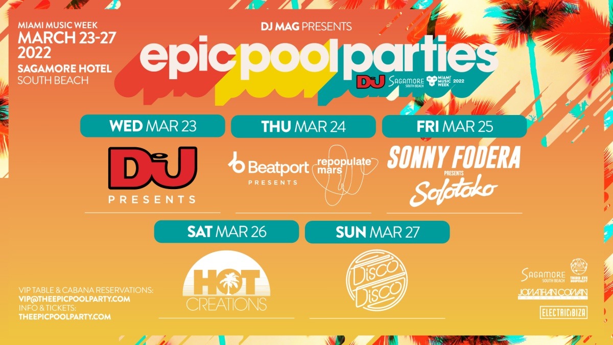 Hot Creations, Disco Disco, Sonny Fodera, more announced for Epic Pool Parties at Miami Music Week