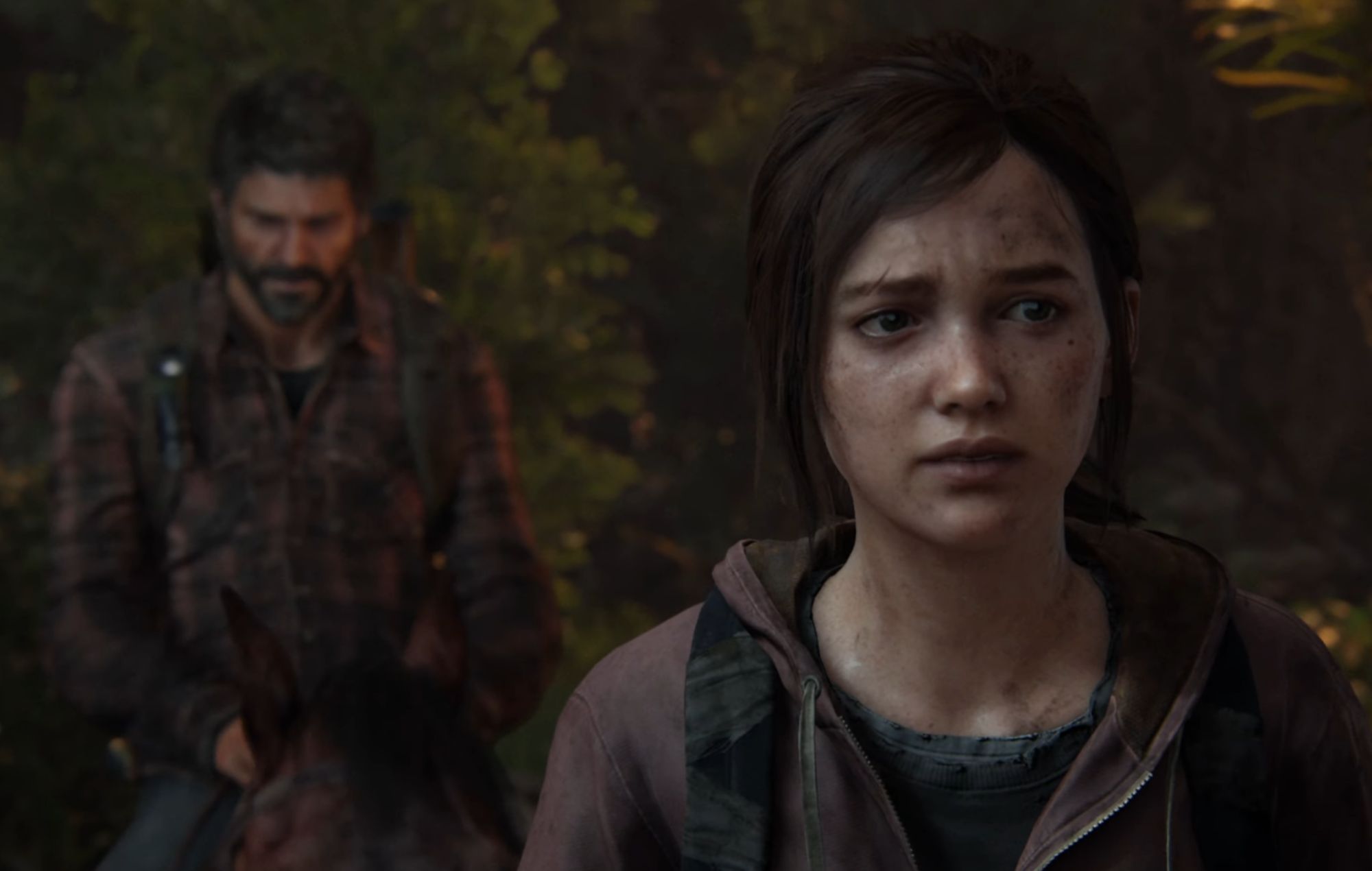 A screenshot of Ellie and Joel from the upcoming The Last of Us Part 1