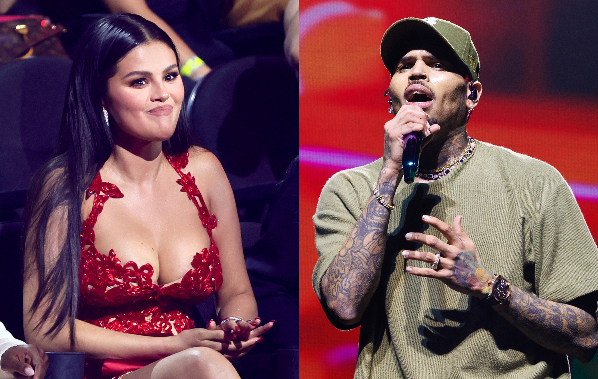 Selena Gomez’s reaction to Chris Brown’s MTV VMA nomination goes viral