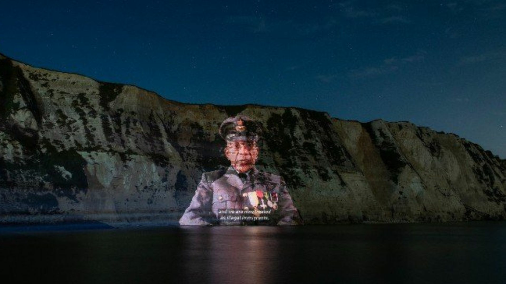 #Justice4Windrush video projected on White Cliffs of Dover ahead of UK election