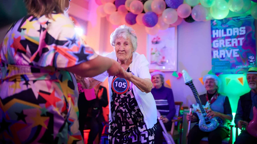 105-year-old woman celebrates birthday with rave in care home: Watch